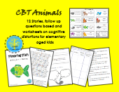 CBT Cognitive Distortion Animals: Stories & Worksheets Teaching Kids About Negative Thinking Patterns