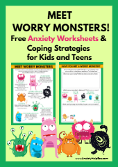 Free Anxiety Worksheets Coping Strategies for Kids and Teens Meet the Worry Monsters-thumbnail