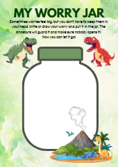 My Worry Jar Dinosaur Template Free Printable