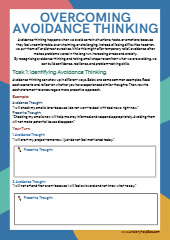 Overcoming Avoidance Thinking A Worksheet for Facing Challenges free pdf