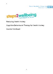 Free Reducing Health Anxiety Cognitive Behavioural Therapy for Health Anxiety: Course Handbook