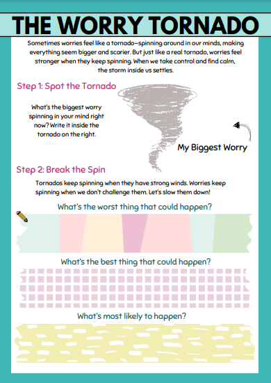 The Worry Tornado – An Anxiety Management Worksheet