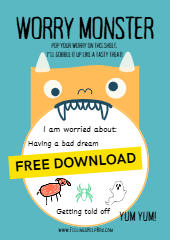 Worry Monster Worksheet free printable anxiety children